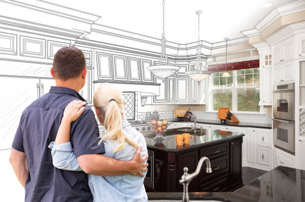 Custom kitchen cabinets installed in a Raritan home